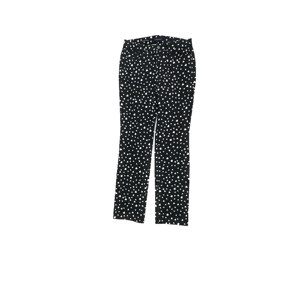 Charter‎ Club Lexington Straight Women's size 4 Black White Hearts Pattern Jeans